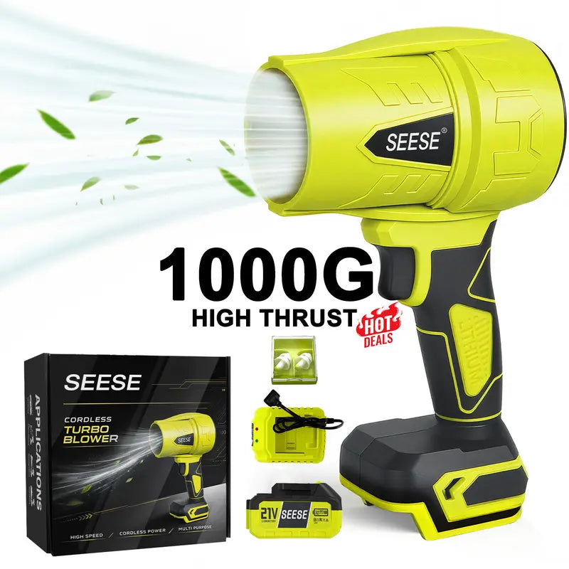 SEESE Weed Wacker & Leaf Blower Combo🌿💨⚡ | 3 Heads, 4 Batteries, Brushless Motor