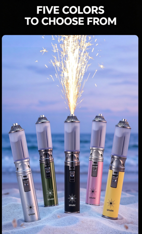 Vibe Spark Torch ✨ | Outdoor Photoshoot Atmosphere Wand 🔥 | Handheld Spark Effect Photo Prop for Beach 🏖️, Camping 🏕️, Night Portrait Shooting 📸