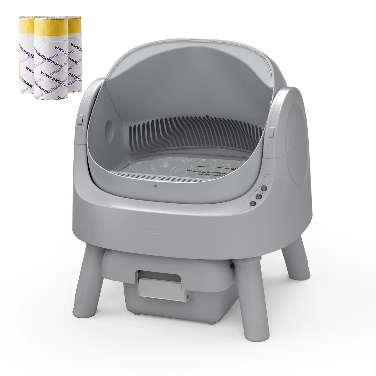 PetPivot AutoScooper 12 Lite Open-Top Automatic Self-Cleaning Cat Litter Box, Easy-Entry Front Step, Triple Safety Protection, No App Required,SohoChic