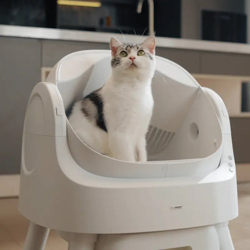 PetPivot AutoScooper 12 Lite Open-Top Automatic Self-Cleaning Cat Litter Box, Easy-Entry Front Step, Triple Safety Protection, No App Required,SohoChic