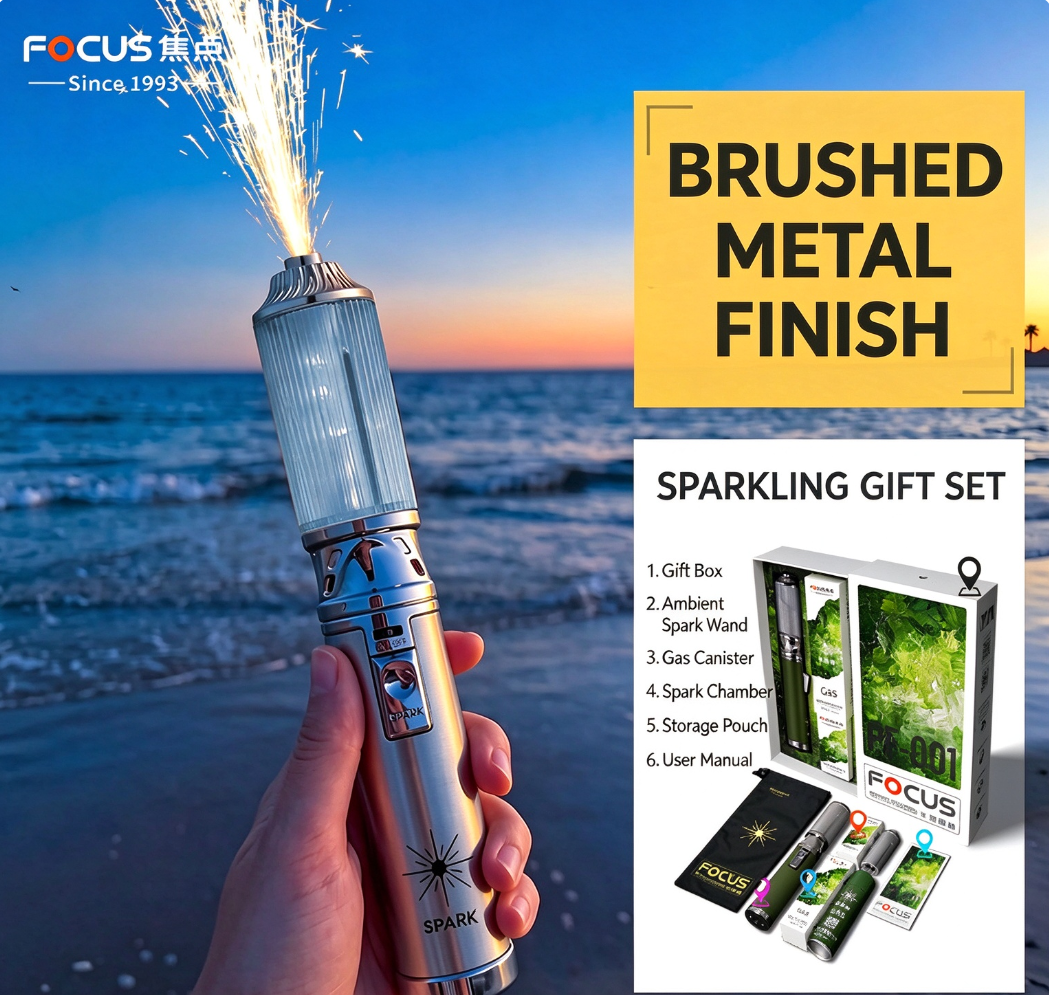 Vibe Spark Torch ✨ | Outdoor Photoshoot Atmosphere Wand 🔥 | Handheld Spark Effect Photo Prop for Beach 🏖️, Camping 🏕️, Night Portrait Shooting 📸