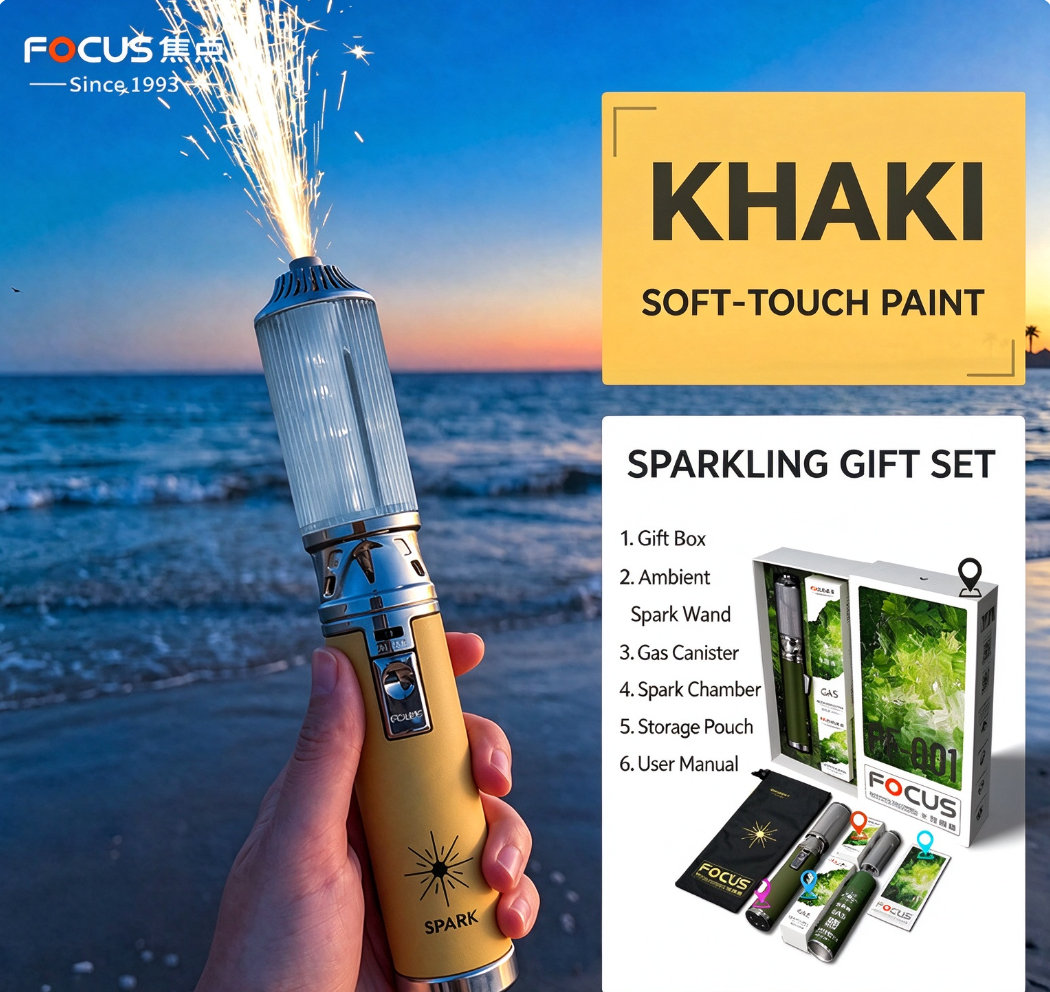 Vibe Spark Torch ✨ | Outdoor Photoshoot Atmosphere Wand 🔥 | Handheld Spark Effect Photo Prop for Beach 🏖️, Camping 🏕️, Night Portrait Shooting 📸