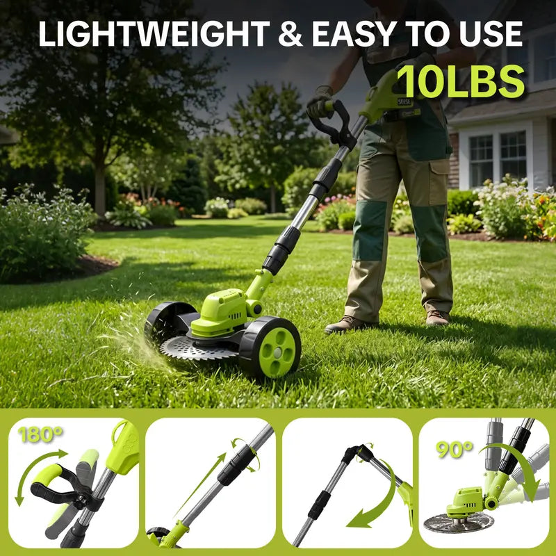 SEESE Weed Wacker & Leaf Blower Combo🌿💨⚡ | 3 Heads, 4 Batteries, Brushless Motor