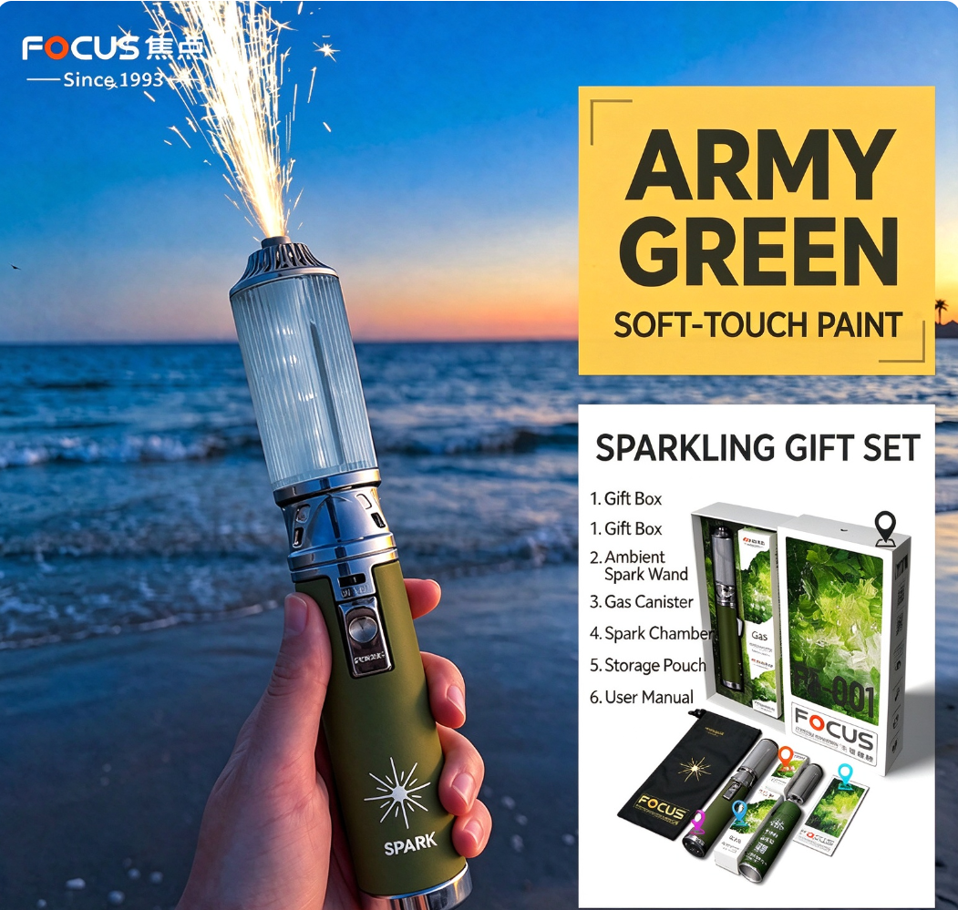 Vibe Spark Torch ✨ | Outdoor Photoshoot Atmosphere Wand 🔥 | Handheld Spark Effect Photo Prop for Beach 🏖️, Camping 🏕️, Night Portrait Shooting 📸
