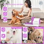 Geoorood Dog Grooming All-in-One Kit with Vacuum Brush 2.5L Large Pog, Stainless Steel Blades Lightweight Design 13KPa Suction Force Portable Cleaning Set