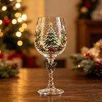 🎄🎁6Pcs Christmas Wine Glasses Set Hand-Painted Relief Glassware with Red Gift Box - Holiday Party Decor & Xmas Gifts❄️✨